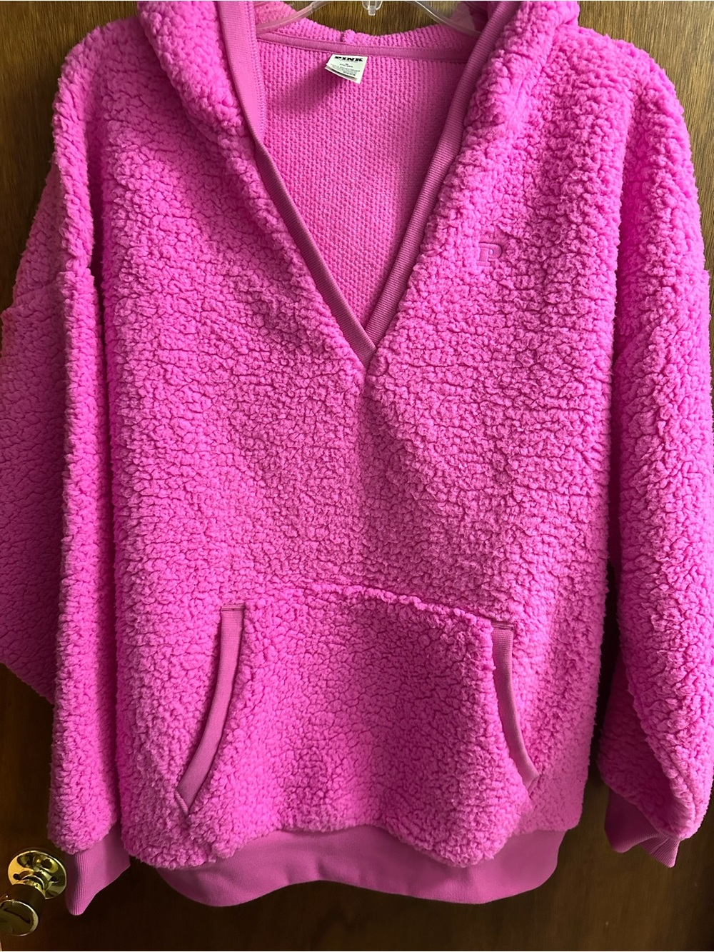 Hot pink v neck hoodie